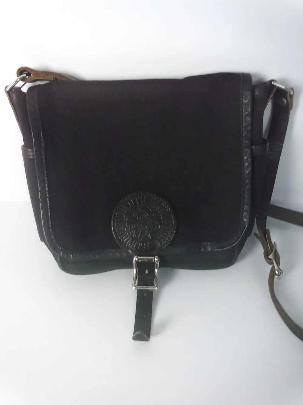 Duluth Pack Haversack Canvas Leather Messenger Bag Black